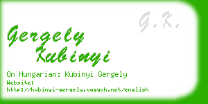 gergely kubinyi business card